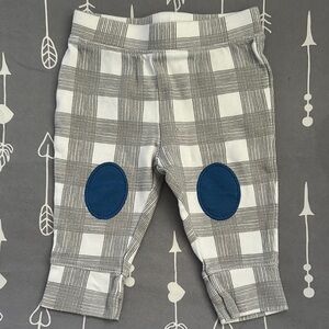 Baby Plaid Leggings with Navy Knee Patches